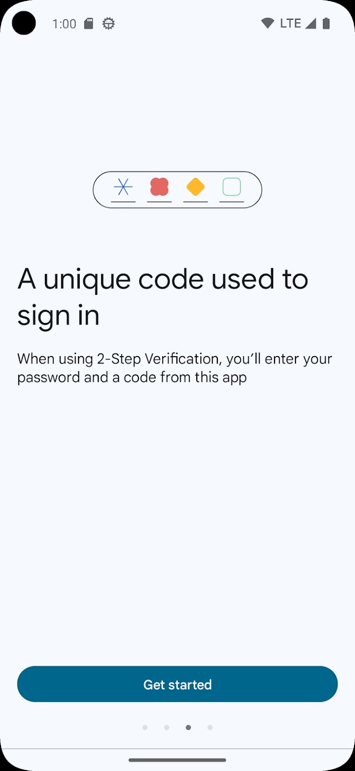 Google Authenticator screenshot